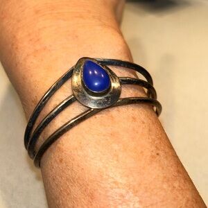 Sterling S.E. Lapis Cuff Bracelet